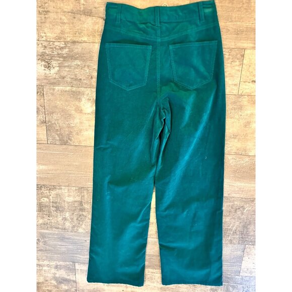 Teal Corduroy Wide-Leg Pants By Copper Key Size 3 Mid-Rise With Button & Zipper - Picture 11 of 12